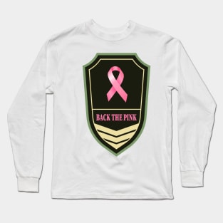 Back the pink breast cancer awareness Military tag Long Sleeve T-Shirt